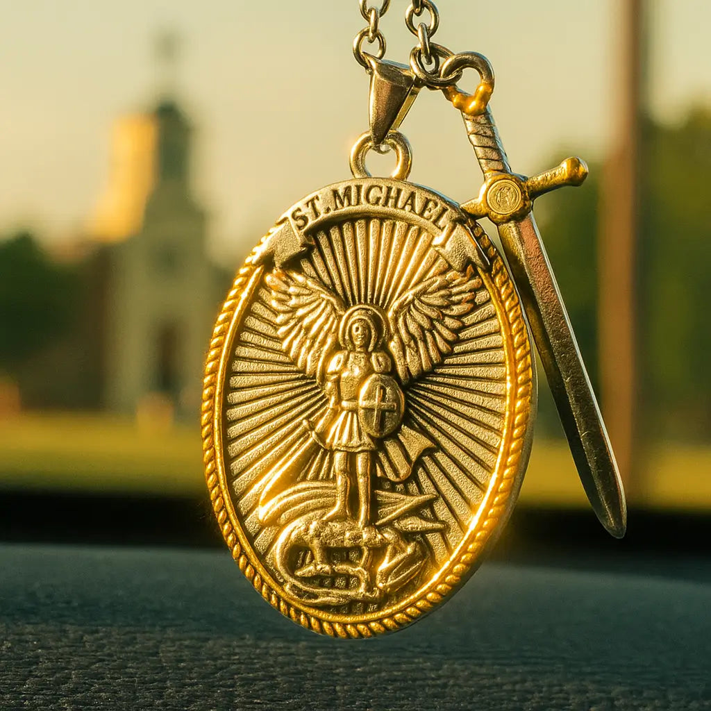 Collar San Miguel Arcángel + Novena | Tu Amuleto de Luz y Defensa Espiritual - Tiendas La Gran Latina