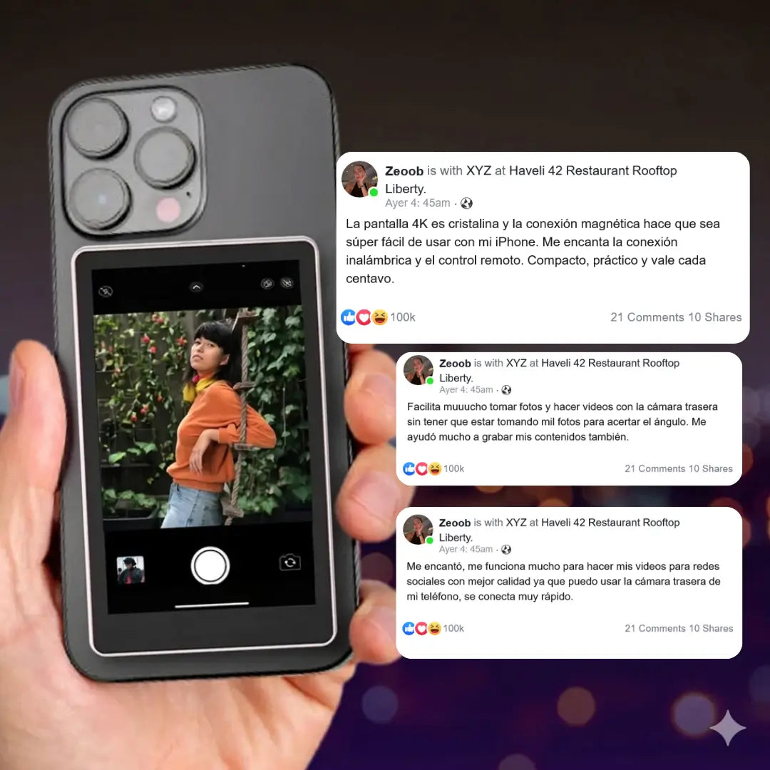 SelfiePro™ - Monitor Magnético para Selfies y Videos Profesionales