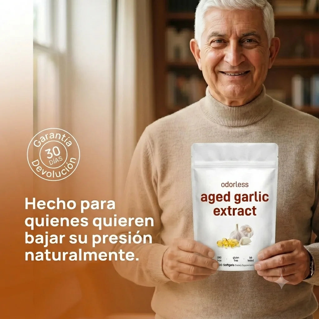 Ajo Envejecido Sin Olor — Soporte Natural para la Presión Arterial