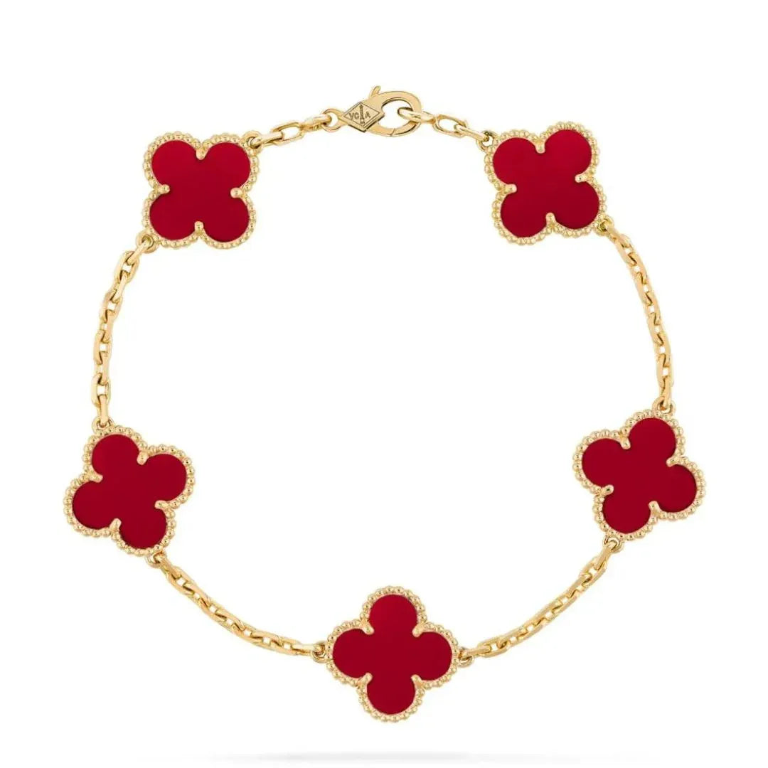 Pulsera Trébol Baño de Oro 18K – Buena Suerte, Elegancia y Estilo