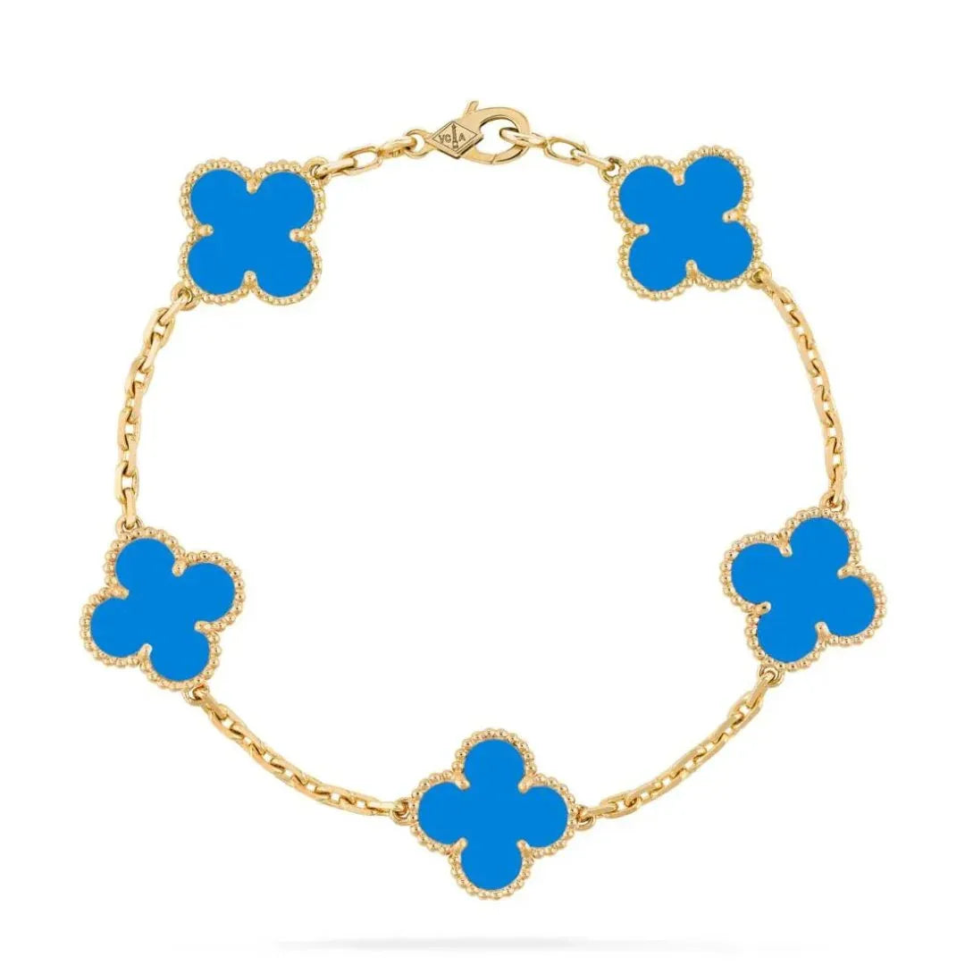 Pulsera Trébol Baño de Oro 18K – Buena Suerte, Elegancia y Estilo