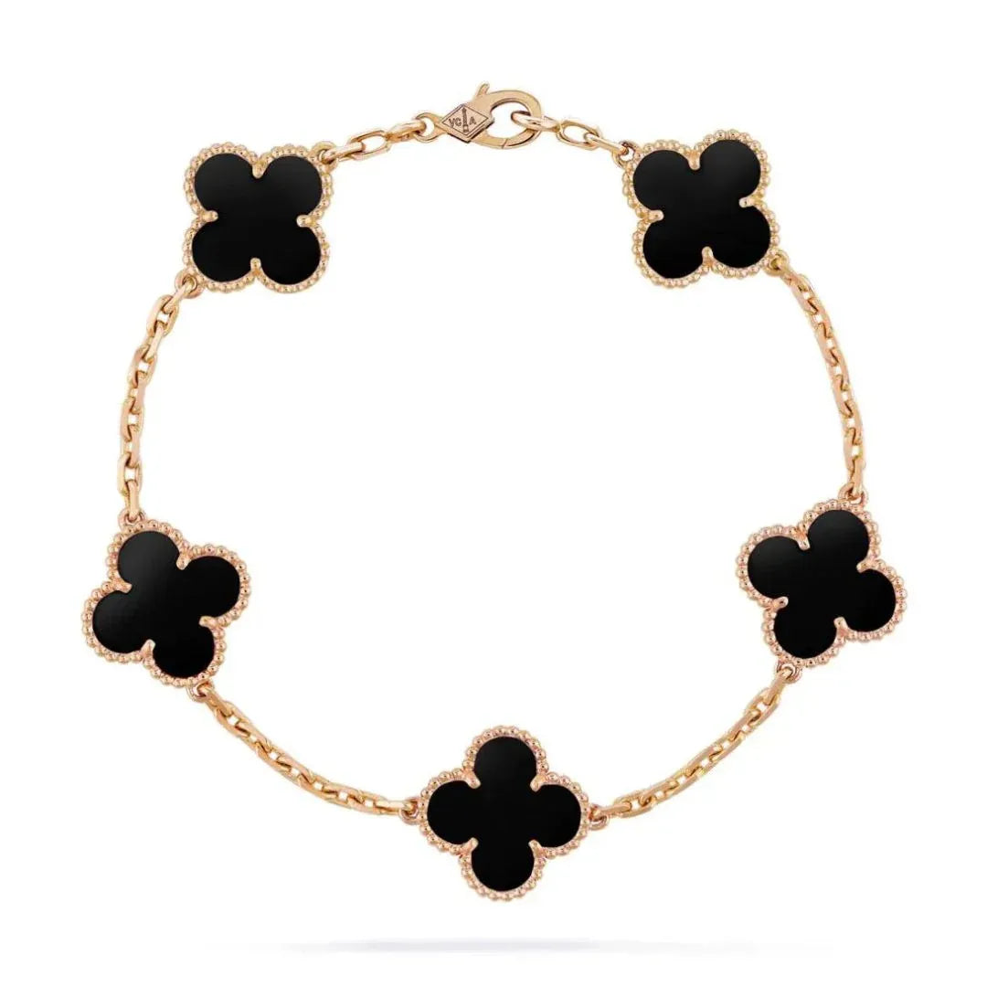 Pulsera Trébol Baño de Oro 18K – Buena Suerte, Elegancia y Estilo