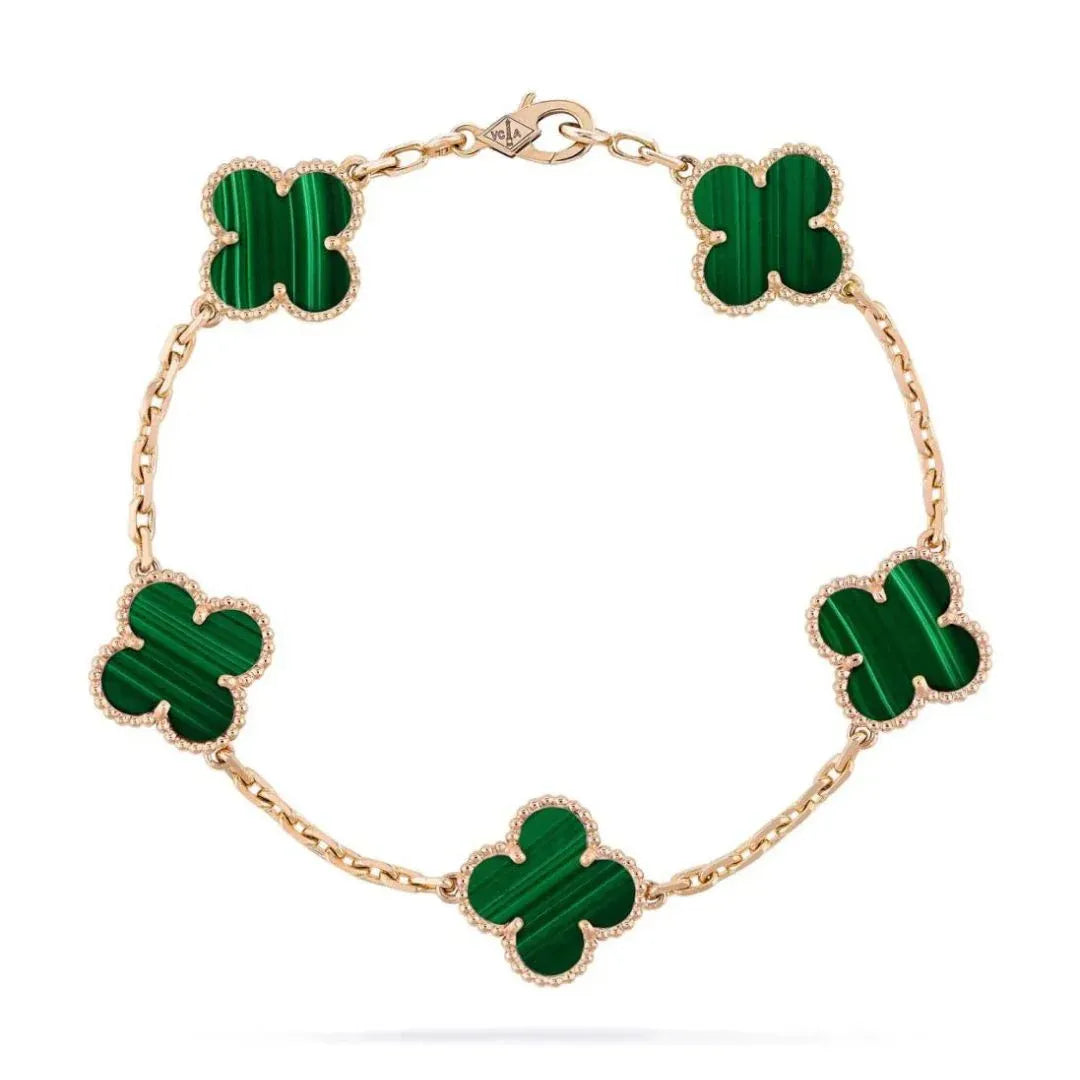 Pulsera Trébol Baño de Oro 18K – Buena Suerte, Elegancia y Estilo