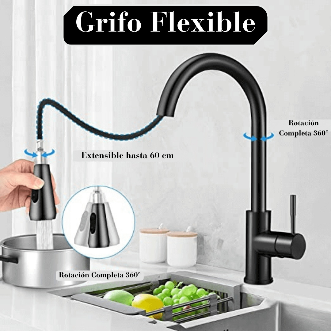 griferia lavaplatos extraible Negro Mate