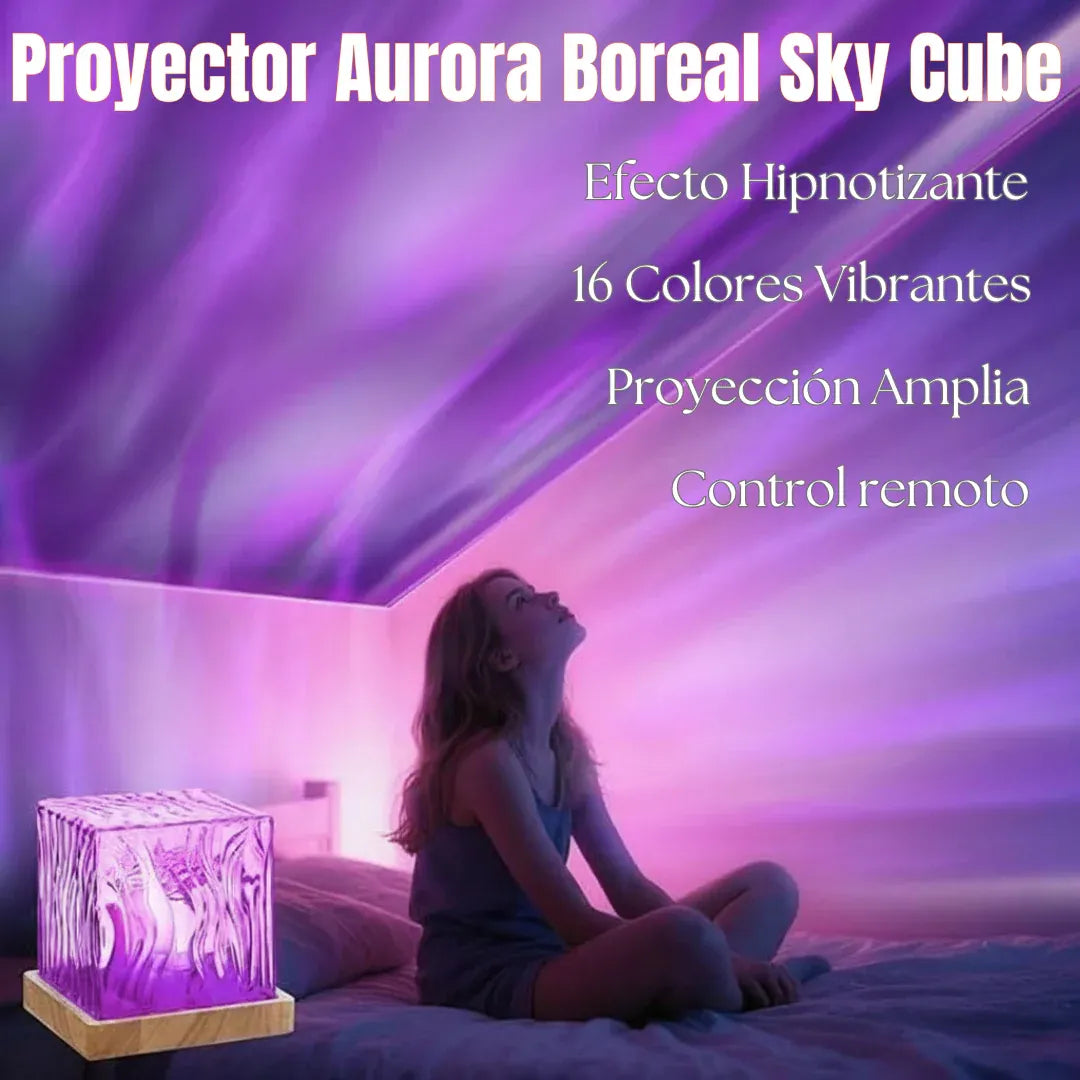 Lámpara Aurora Boreal Sky Cube - Ambiente Mágico