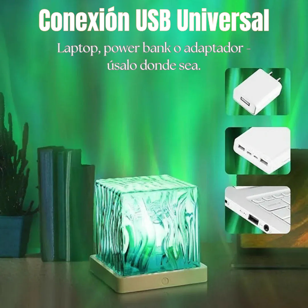 Lámpara Aurora Boreal Sky Cube - Ambiente Mágico