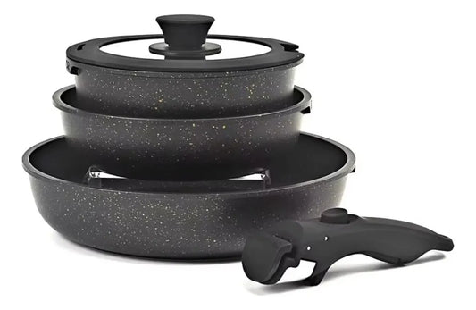 Set de Ollas Premium con Acabado en Granito – Cocina con Clase y Eficiencia