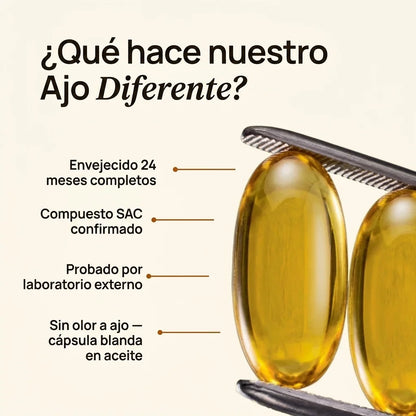 Ajo Envejecido Sin Olor — Soporte Natural para la Presión Arterial