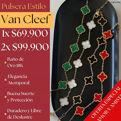 Pulsera Trébol Estilo Van Cleef – Suerte y Sofisticación - Tiendas La Gran Latina