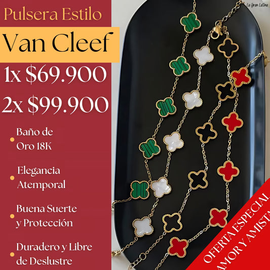 Pulsera Trébol Estilo Van Cleef – Suerte y Sofisticación - Tiendas La Gran Latina