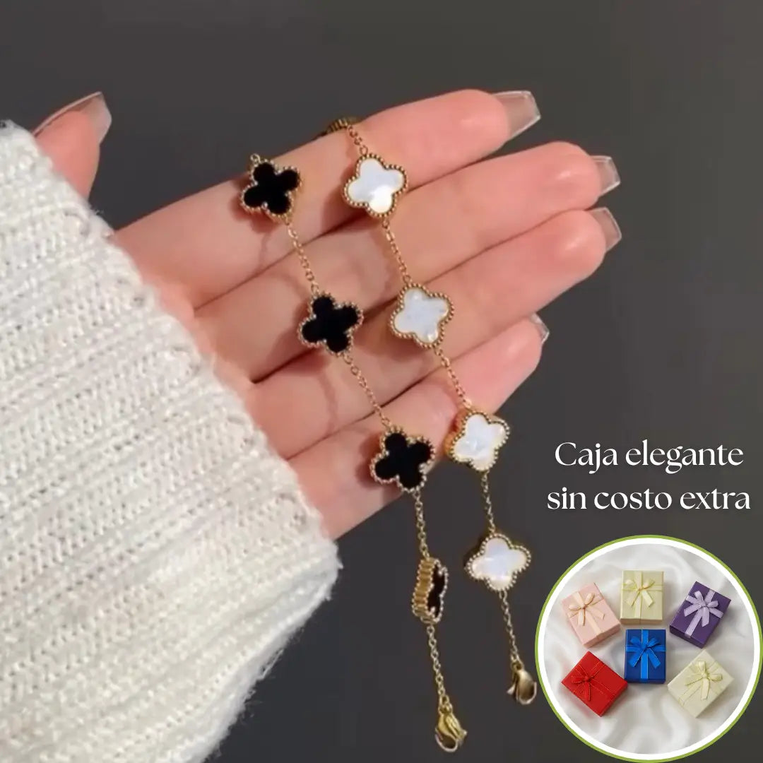 Pulsera Trébol Estilo Van Cleef – Suerte y Sofisticación - Tiendas La Gran Latina