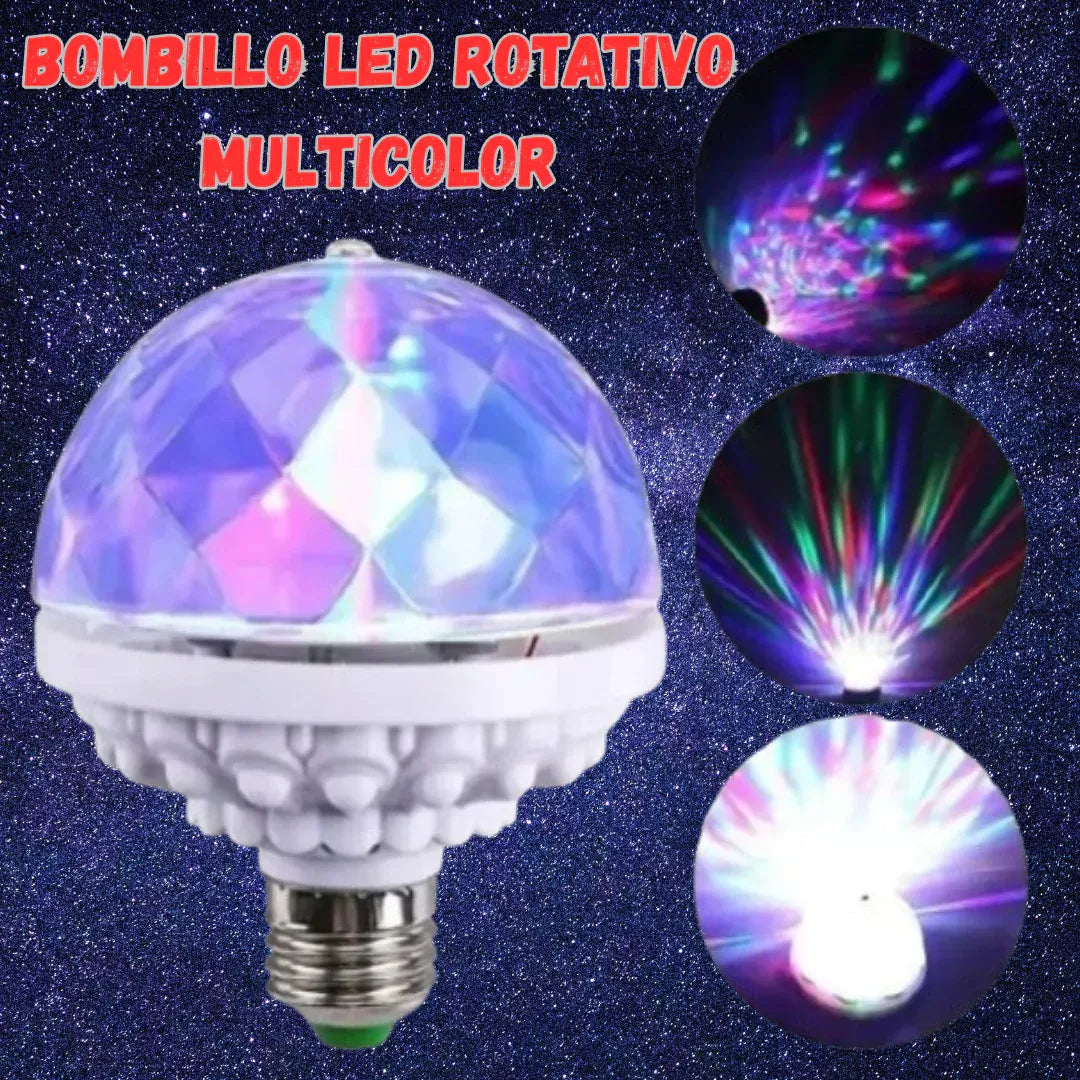 Bombillo LED Rotativo Multicolor: Ilumina con Colores y Movimiento
