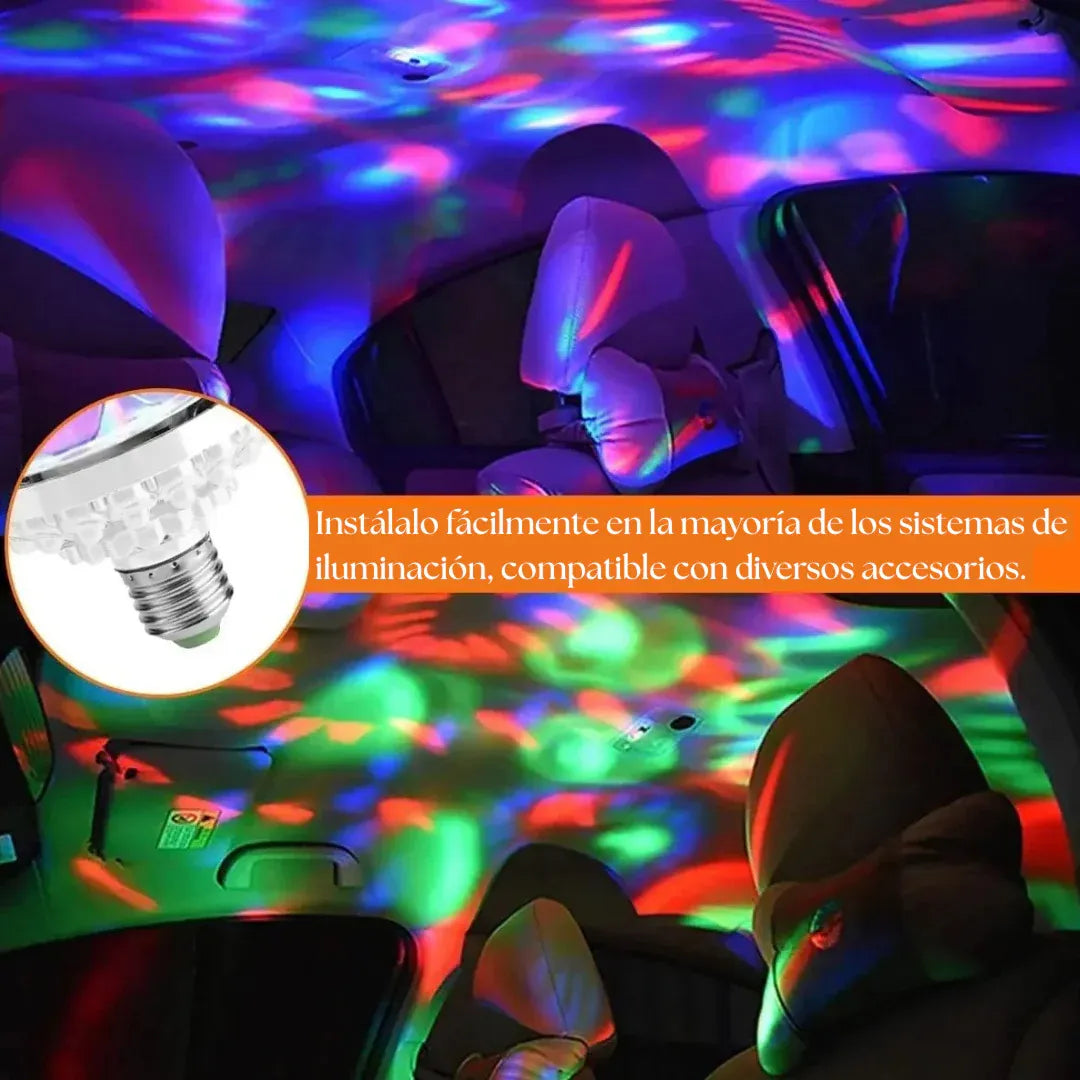 Bombillo LED Rotativo Multicolor: Ilumina con Colores y Movimiento