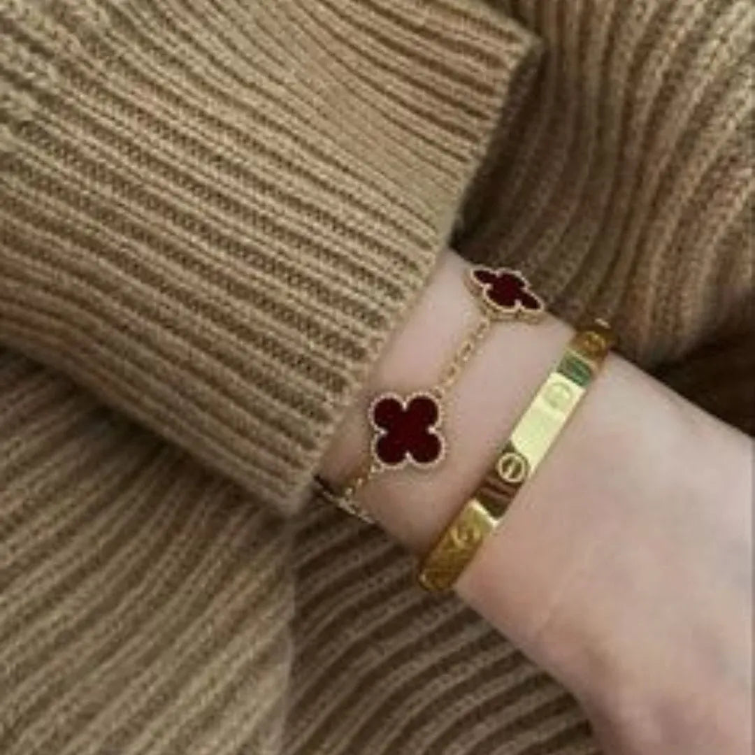 Pulsera Trébol Estilo Van Cleef – Suerte y Sofisticación - Tiendas La Gran Latina