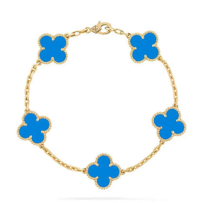 Pulsera Trébol Baño de Oro 18K – Buena Suerte, Elegancia y Estilo