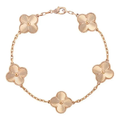 Pulsera Trébol Baño de Oro 18K – Buena Suerte, Elegancia y Estilo
