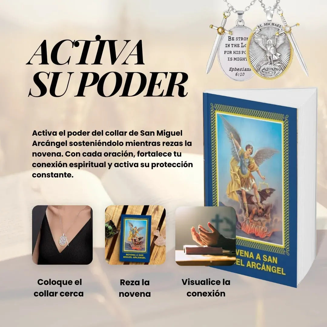 Collar San Miguel Arcángel + Novena | Tu Amuleto de Luz y Defensa Espiritual - Tiendas La Gran Latina