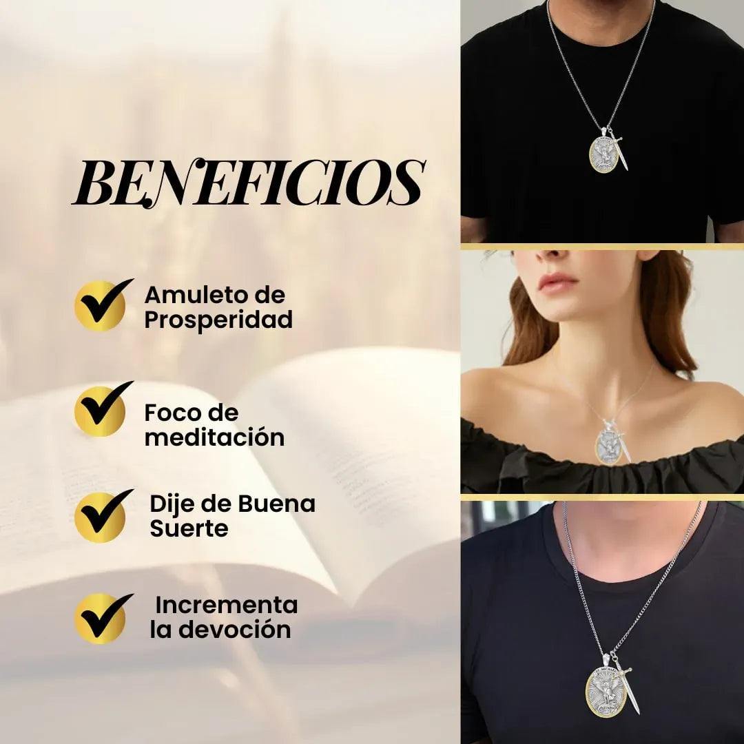 Collar San Miguel Arcángel + Novena | Tu Amuleto de Luz y Defensa Espiritual - Tiendas La Gran Latina