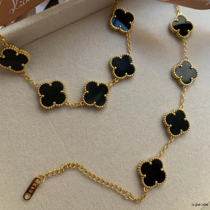 Set Trébol Bañado en Oro 18K – Pulsera y Collar, Buena Suerte y Elegancia