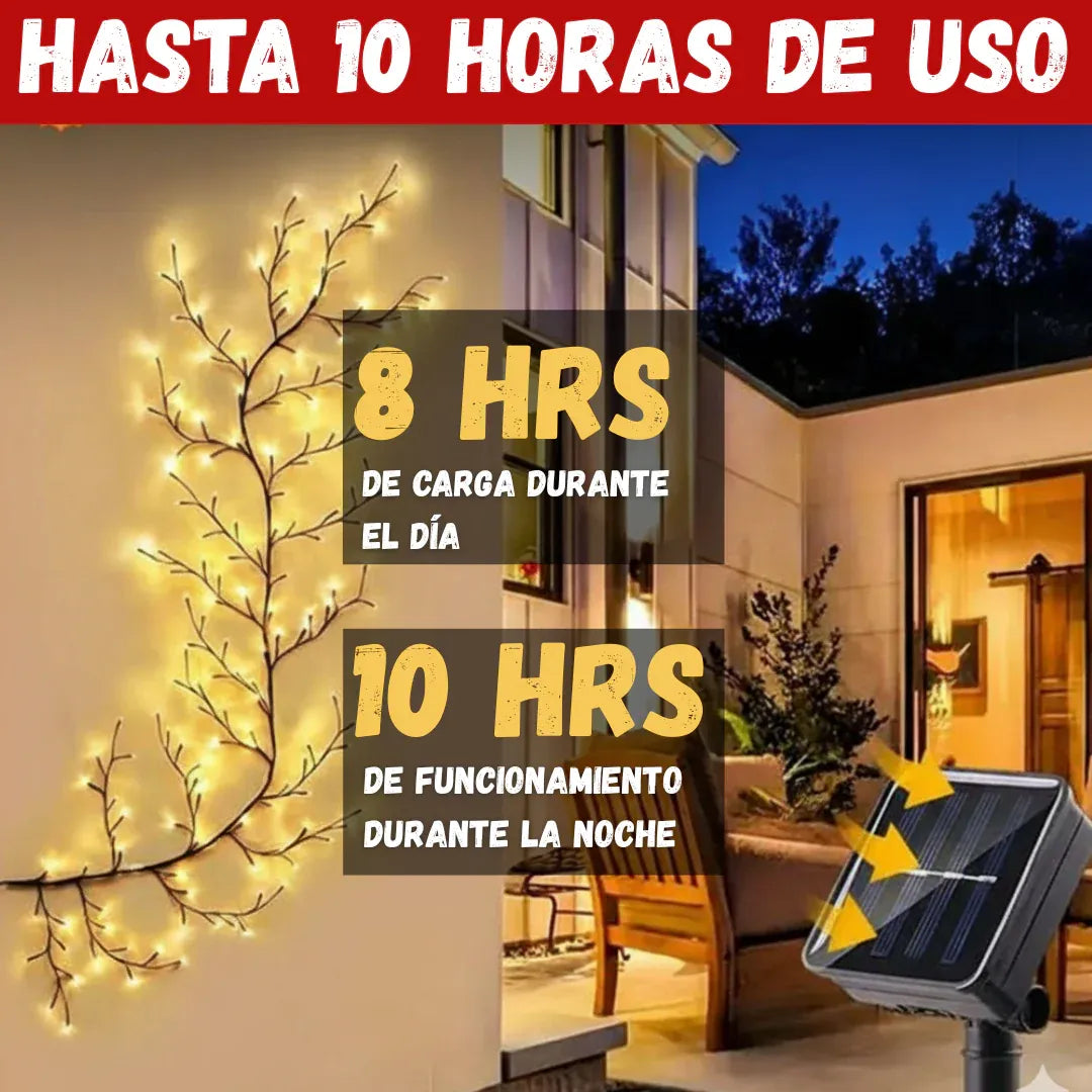 Luces Ramas de Sauce con Panel Solar: Calidez y Estilo Natural - Tiendas La Gran Latina