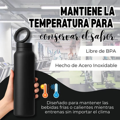 Botella Termo 2 en 1 con Soporte Magnético para Celular
