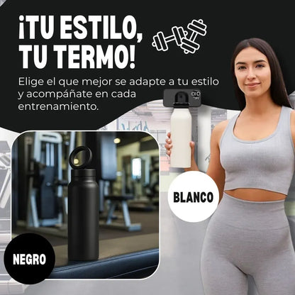 Botella Termo 2 en 1 con Soporte Magnético para Celular