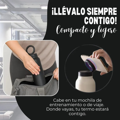 Botella Termo 2 en 1 con Soporte Magnético para Celular