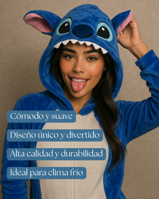 Pijama Enterizo Stitch Adorable: ¡Cálida, Cómoda y Divertida!